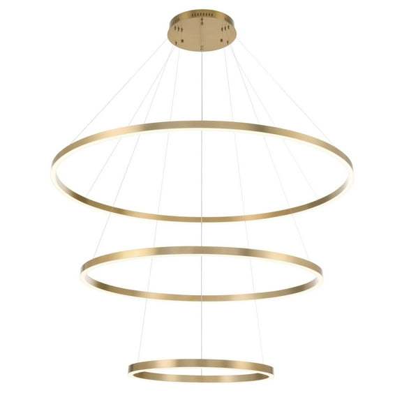 Eurofase 31474-038 Spunto 3-Light 61 in. Brushed Gold White Glass Chandelier