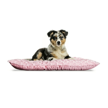 Crate Pad Bed - FurHaven Pet Kennel Pad | Ultra Plush Tufted Pillow Pet Bed for Crates & Kennels, Strawberry, Medium