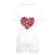 thumbnail image 5 of RKSTN Women's Valentines Pajama Sets Plus Size Notch Collar Button Down Valentine's Day Print Short Sleeve T Shirts Top and Shorts 2 Piece Set Womens Casual Lapel Shirt and Pjs Shorts Matching Set, 5 of 6