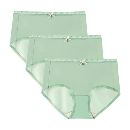 Ruimatai 3 Pack Womens Silk Underwear Clearance Women s Soft Breathable Comfortable Panties Underwear Ladies Full Coverage Briefs