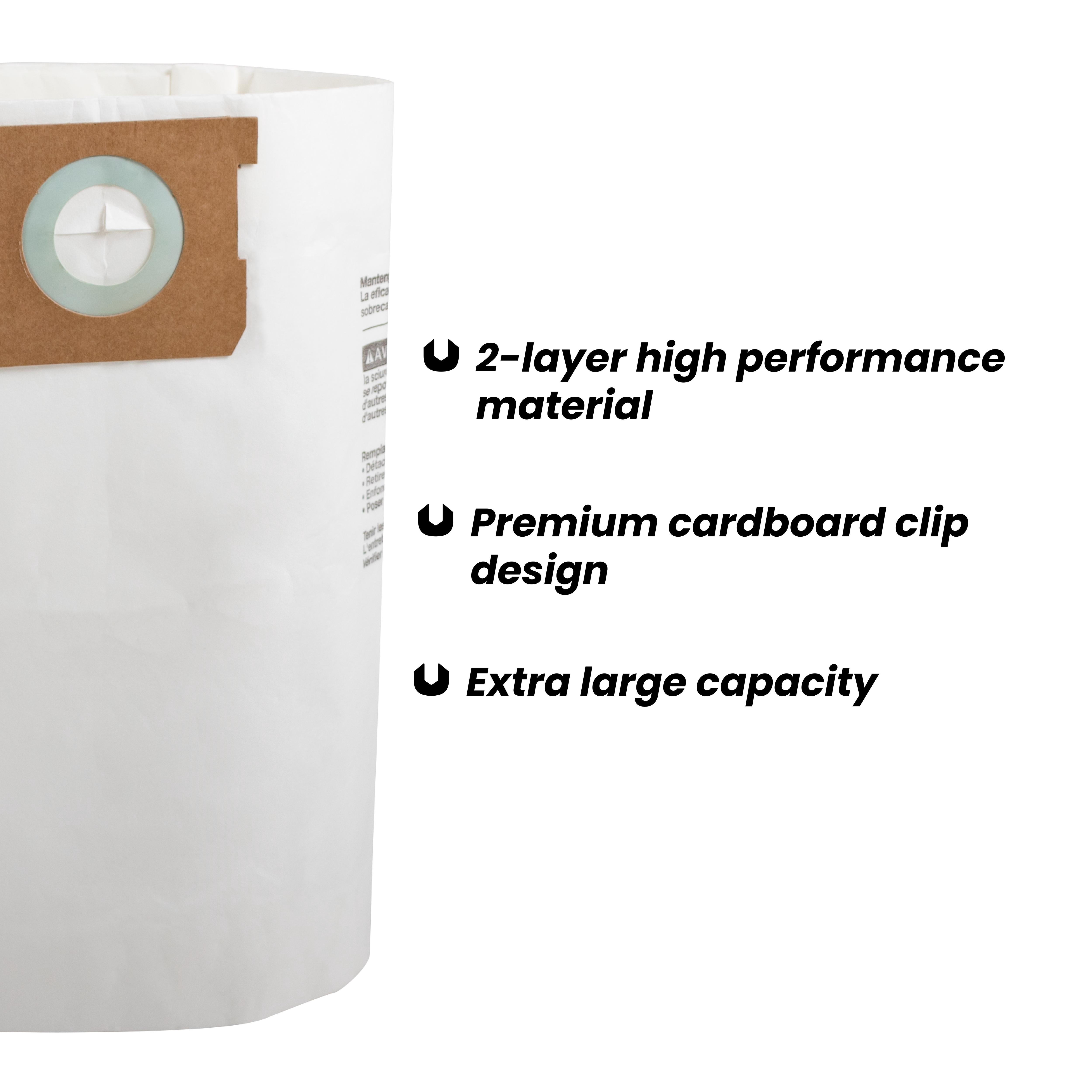 Universal High Efficiency Dust Bag 2-Pack for 10-16 Gallon Wet/Dry Vacuums