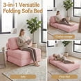 thumbnail image 5 of Giantex Convertible Folding Sofa Bed, Fold Out Sleeper Chair, Floor Sofa for Bedroom, Pink, 5 of 9