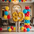 thumbnail image 4 of Gold Number 89 Mylar Foil Balloon 32 inch - Helium or Air Filled Metallic Balloons for 89th Birthday Hbd Party, Anniversary, Graduation Decorations, 4 of 8