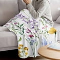 thumbnail image 3 of Watercolor Floral Blanket Soft Cozy Warm Throw Blanket for Couch, Plush Fuzzy Flannel Fleece Blankets for Sofa, Spring Rustic Botanical Blossom Bed Blankets Lightweight Gifts for Women, 30"x40", 3 of 9
