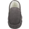thumbnail image 2 of SNUGRUGS Mens Ronnie Suede Moccasin Slippers with Wool Inner and Suede Sole - Grey - US 12, 2 of 7