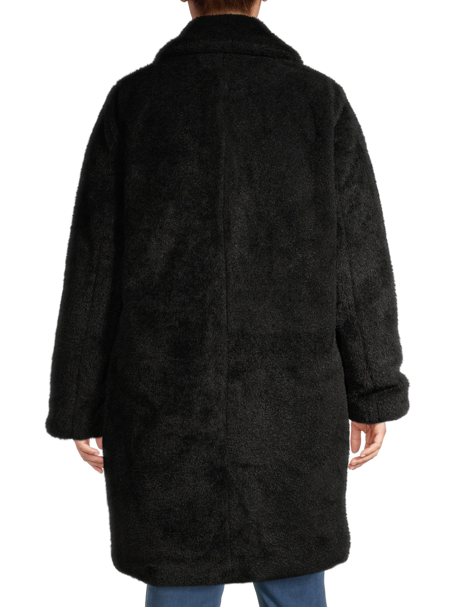 Mark Alan Womens Plus Size Single Breasted Faux Sherpa Coat 2879