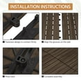thumbnail image 4 of ZOPan 27PCS Acacia Wood Interlocking Flooring Tiles Waterproof Flooring for Outdoor & Indoor Patio,Balcony,Garden,Poolside,12 × 12 in,Black, 4 of 10