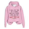 thumbnail image 4 of Hpapadks Women's Fashion Hoodies Casual Long Sleeve Letter Graphic Printed Drawstring Blouse Women's Sweatshirt Pink XL, 4 of 4