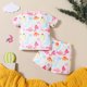 thumbnail image 4 of Odeerbi 3M-2Y Niños Niñas Conjunto de Verano Camiseta de Manga Corta de Algodón Con Estampado de Dinosaurios Pantalón Corto Conjunto de Dos Piezas, 4 of 9