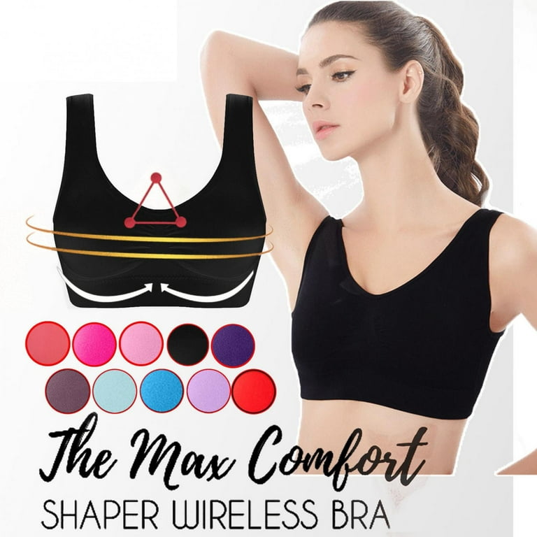 Jovati Deals of the Day!Plus Size Sport Bras for Women Wire Free Underwear  One-Piece Bra Solid Color Fashion Everyday Bras on Clearance 