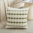 thumbnail image 2 of Fancy Homi Set of 2 Boho Moss Green Decorative Throw Pillow Covers 18x18 Inch for Couch Bed Sofa Indoors, Modern Farmhouse Holiday Home Decor, Soft Cotton Line Forest Green Retro Square Cushion Case, 2 of 6