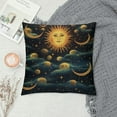 thumbnail image 2 of COMIO  Moon Sun and Stars Throw Pillow Covers Boho Gold Celestial Bodies Night Sky Background Decorative Pillowcases Soft Cushion Covers for Sofa Couch Bed Home Decor, 2 of 5