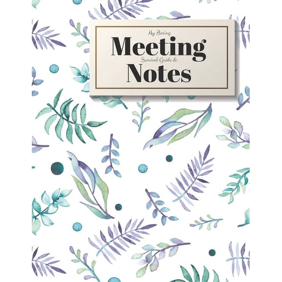 My Boring Meeting Survival Guide and Notes : 8.5x11 Meeting Notebook and Puzzle Book (Paperback)