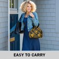 thumbnail image 6 of Sunflower Black Pattern Drawstring Insulated Lunch Bag for Women, Stain-Resistant Large Lunch Tote with Multi-Pockets for Work Office, 6 of 6