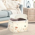 thumbnail image 5 of WOBOGO Butterfly Wildflower Pictures Large Collapsible Storage Box Flip Lid Fabric Decorative Organizer Container Basket with Handles 16.5×12.6×11.8in, 5 of 7