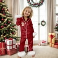 thumbnail image 4 of Christmas Pjs Set Silk Pajama Set Long Sleeve Button-Down Shirts pants Set Kids Pajamas Boys 3T, 4 of 5