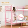 thumbnail image 4 of Ktaxon Twin over Twin Steel Bunk Beds Frame, 78" x 42" x 65" with Ladder Bedroom Dorm Room for Kids Adult Children,Pink, 4 of 8