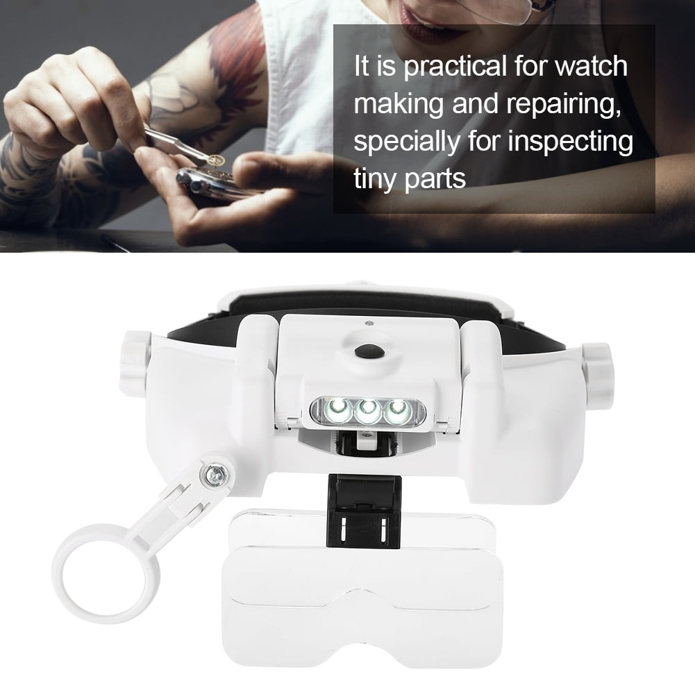 Fosa Jewelry Repair Magnifier ,LED Lighted Headband Magnifying