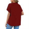 thumbnail image 5 of Maternity Short Sleeve Crew Neck Tunic Shirt Blouse Top Loose Fit Casual Spring Summer Clothes for Women | CSEONE,Wine L, 5 of 9
