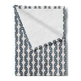 thumbnail image 2 of Abstract Soft Flannel Fleece Blanket, Geometric Motifs Vertical Wavy Stripes from Triangles in Zigzag Design, Cozy Plush for Indoor and Outdoor Use, 60" x 80", Indigo and Champagne, by Ambesonne, 2 of 5