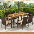 thumbnail image 2 of Costway 4PCS Patio Dining Chairs with Removable Padded Cushion, Acacia Wood Armrests, 2 of 8