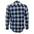 thumbnail image 3 of Men’s Premium Cotton Button Up Long Sleeve Plaid Comfortable Flannel Shirt (#6 - White/Blue/Black, S), 3 of 3