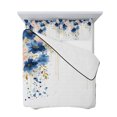 thumbnail image 7 of Navy Blue Spring Floral Full Size Down Alternative Comforter, Lightweight Comforter Quilt Bedding Set with Pillow Shams Farmhouse Butterfly All Seasons Bed Comforter Duvet Insert 78"x90", 7 of 7