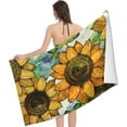 thumbnail image 3 of Sunflower Beach Towel Aesthetic Sunflower Theme Sand-Proof Microfiber Towel Ultra Soft Quick Dry Pool Towel Absorbent Towel Lightweight Towel for Outdoor Bathroom Swimming 31inx51in, 3 of 15