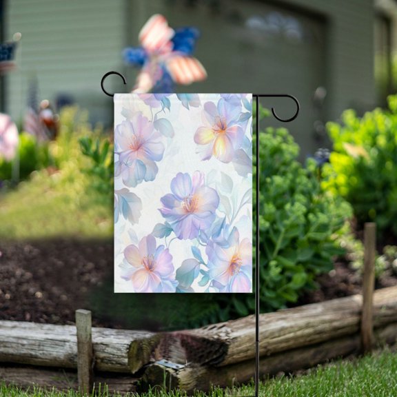 Yayeee Garden Flag 12"x18" Double Sided Outdoor Yard Lawn Holiday Decorations, Pastel Flower Pattern