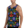 thumbnail image 2 of Easygdp Colorful Floral Men's Tank Top, Sleeveless Muscle T Shirts, Breathable, Quick-Dry, Loose for Gym, Running, Fitness - XX-Large, 2 of 9