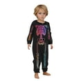 thumbnail image 2 of Xfvqtps Matching Family Pajamas Cool Spider Web and Haunted House Print Long Sleeved Hooded Jumpsuit Fashion Parent-Wear One Piece Sleepwear Black-Dad, 2 of 5