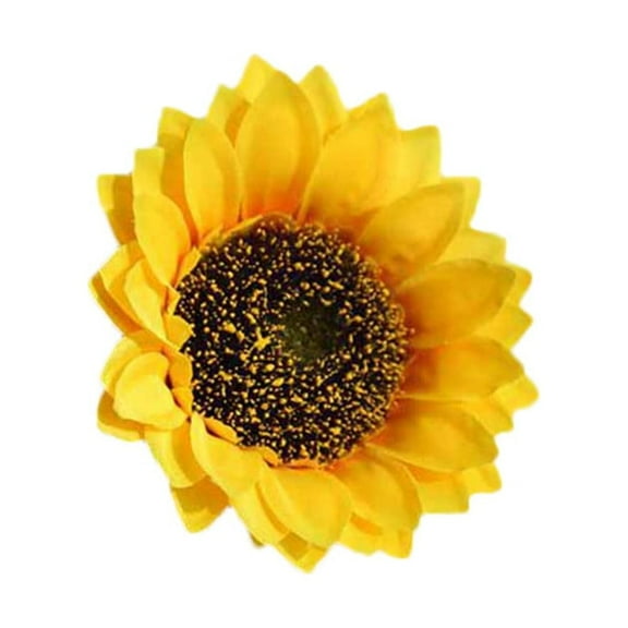 Hgallory Artificial Flowers Simulated Sunflowers, Fake Silk Flowers Heads Plush Sunflower Decor, 5.1 Inches, Indoor Outdoor Wedding Bridal Floral Arrangements Decoration, 1PC, Yellow
