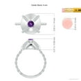 thumbnail image 4 of ANGARA Natural Amethyst Aquarius Criss-Cross Domed Ring with Diamonds in 14K White Gold for Women (Size-4mm) | February Birthstone, Anniversary, Jewelry Gift for Women | Natural Amethyst Ring, 4 of 9