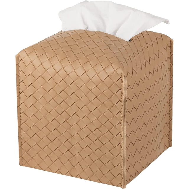 Caja De Pañuelos Cubierta De Cuero De La PU Porta Pañuelos Caja De Pañuelos Faciales Cuadrada Dispensador Organizador De Papel Facial para Baño, Encimera De Tocador, Mesa, Coche, K