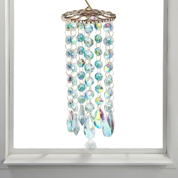 HOTBEST Colorful Aurora Crystal Wind Chimes Glass Crystal Window Ornament Crystal Prism Wind Chimes Home Decoration Gifts Can Be Installed in Gardens Terraces Corridors and Sunlit Windows