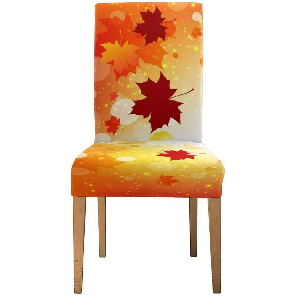 FMSHPON Abstract Autumn with Maple Leaves Stretch Chair Cover Protector