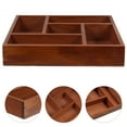 thumbnail image 4 of Storage Container With Drawers Wooden Brown 1Pack 8.65X8.65X1.30in, 4 of 8