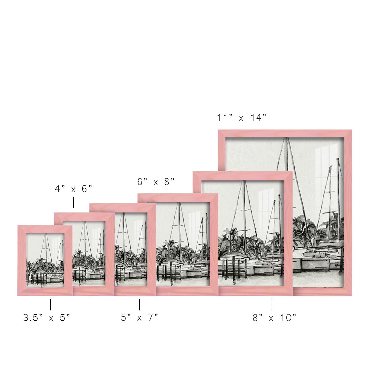 Neutral Tropics I - Framed Print w/glass - Sunset Pink