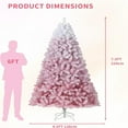 thumbnail image 3 of Pre-lit Artificial Christmas Tree, Snow Flocked Artificial Full Christmas Tree with 100ww LEDs Lights & 288 Branch Tips & Metal Stand,  Snow Flocked Christmas Tree  Indoor Outdoor Xmas Decoration, 3 of 10