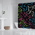 thumbnail image 2 of Minimalist Fashion Shower Curtain with Stylish Chic Modern Retro Vintage Geometric Abstract Design, Waterproof Fabric Bathroom Shower Curtain with Hooks, Machine Washable, Artistic Tie Dye, 2 of 5