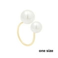 thumbnail image 6 of Mightlink 2Pcs Women Open Ring Faux Pearl Opening Adjustable Polished Lightweight Electroplated Prom Party Index Finger Ring Irregular Lady Jewelry, 6 of 7