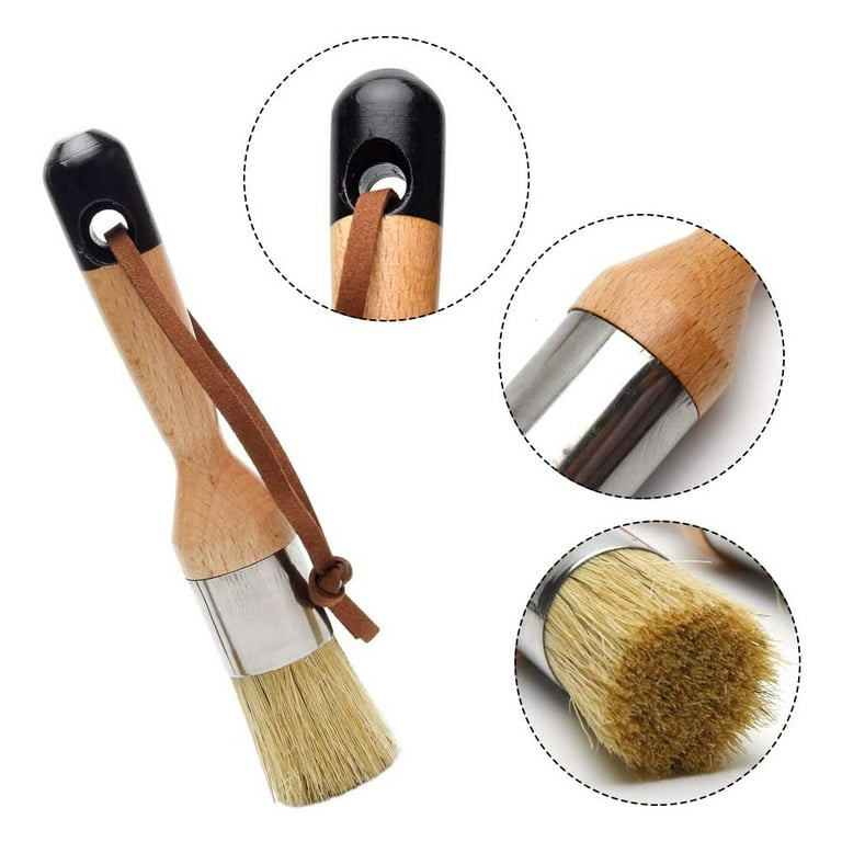 Chalk and Wax Paint Brush Furniture – Painting or Waxing – Milk Paint –  Dark or Clear Soft Wax – Home Decor Cabinets Stencils Woods – Natural  Bristles 1 Small Round and