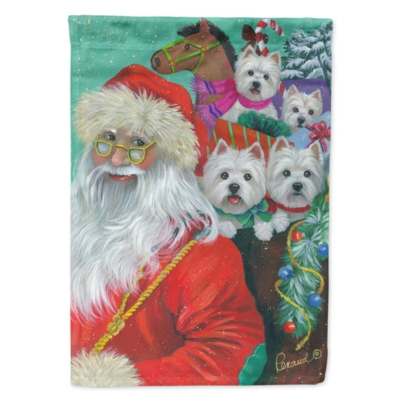 Carolines Treasures PPP3229GF Westie Christmas Santas Westies Flag Garden Size  Small multicolor