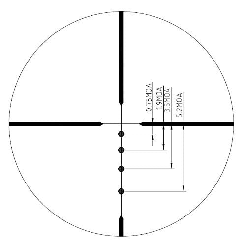 Barra Optics ft 2-10x44 Mildot Reticle Riflescope, Black