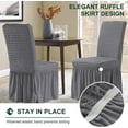 thumbnail image 2 of Vireellx Dining Chair Covers Set of 2, Universal Stretch Dining Room Chair Covers with Skirt, Removable Parsons Chair Slipcover for Kitchen Wedding Party Banquet, 2 of 7