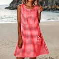 thumbnail image 2 of Summer Sun Dresses for Womens 2026 Oversize Fashion Round Neck Sleeveless Casual Dress With Pocket, 2 of 9