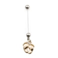 thumbnail image 1 of Maternity Belly Button Ring with Little Cute Foot Design and Cubic Zirconia 14g, 1 of 7
