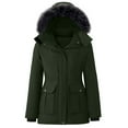 thumbnail image 1 of Women's Solid Color Winter Down Jacket with Detachable Hood, 1 of 9