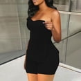 thumbnail image 2 of HBGVBA Women's Plus Size Summer Matching Set,2 Piece Casual Outfits,Solid Color Tube Top Shorts Casual Summer Outfit Loungewear Set, 2 of 5