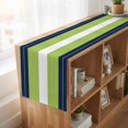 thumbnail image 6 of Navy Blue Green Stripe Table Runner, Modern Art Horizontal Striped Washable Cotton Linen Table Runners 72 Inches Long, Dresser Scarf Runner for Dining/Coffee/Kitchen/TV Stands/Cabinets 14''x72'', 6 of 9